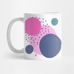 Art circles and dots pattern - pink and dark blue Mug